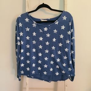 Altar'd State Medium star print split back long sleeve top